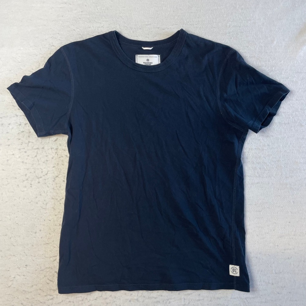 Reigning Champ T-Shirt Medium Navy Blue Cotton Short Sleeve Handcrafted Canada